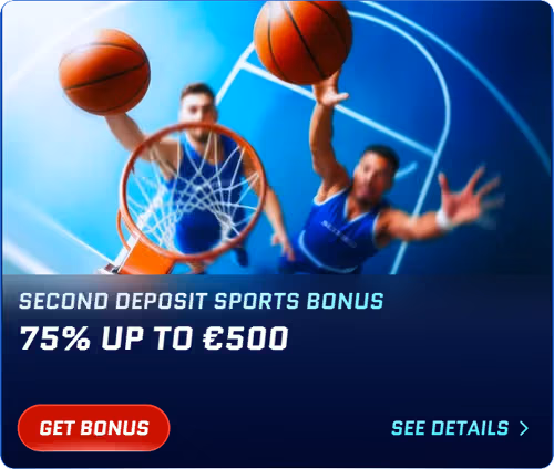 Bonus za tretí vklad na šport 75% až do 250 €